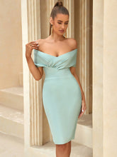 ADYCE Surplice Neck High Waist Zip Back Bodycon Midi Wedding Cocktail Party Bandage Dress